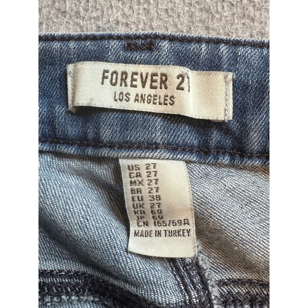 Forever 21 Skinny Jeans Womens 27 Light Wash Denim Stretch Casual Low Rise Pants - Picture 3 of 13